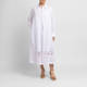 Marina Rinaldi Embroidered Cotton Poplin Shirt Dress White 