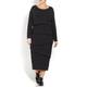 MARINA RINALDI STRIPED JERSEY DRESS WITH SLANTED TIERS