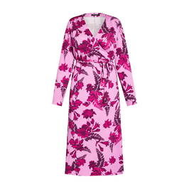 Marina Rinaldi Printed Stretch Jersey Wrap Dress Fuchsia - Plus Size Collection