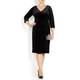 MARINA RINALDI BLACK SHIMMERING VELVET DRESS