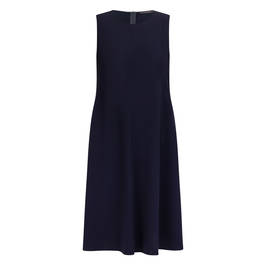 Marina Rinaldi Triacetate Cady Dress with Optional Sleeves Navy - Plus Size Collection