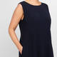 Marina Rinaldi Triacetate Cady Dress with Optional Sleeves Navy