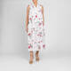 Marina Rinaldi Floral Cotton Poplin Dress with Optional Sleeve White 