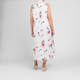 Marina Rinaldi Floral Cotton Poplin Dress with Optional Sleeve White 