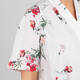 Marina Rinaldi Floral Cotton Poplin Dress with Optional Sleeve White 