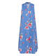 Marina Rinaldi Floral Cotton Poplin Dress with Optional Sleeve Blue 