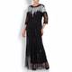 Marina Rinaldi black and white sequinned tulle BALL GOWN