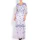 MARINA RINALDI LACE GOWN WITH FLORAL APPLIQUES 