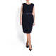 MARINA RINALDI NAVY SHEATH DRESS WITH OPTIONAL SLEEVES