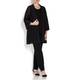 MARINA RINALDI BLACK RIB LUREX KNIT SHAWL NECK CARdIGAN