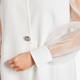 MARINA RINALDI SHEER SLEEVE WHITE JACKET