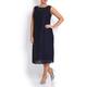 Marina Rinaldi navy tulle lace DRESS with opt. sleeves