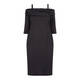 MARINA RINALDI BLACK WIGGLE DRESS WITH BARDOT NECKLINE