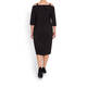 MARINA RINALDI BLACK WIGGLE DRESS WITH BARDOT NECKLINE