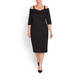 MARINA RINALDI BLACK WIGGLE DRESS WITH BARDOT NECKLINE
