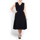 Marina Rinaldi v-neck black DRESS with optional sleeves