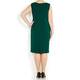 Marina Rinaldi green brocade sheath dress with optional sleeves