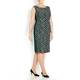 Marina Rinaldi green brocade sheath dress with optional sleeves