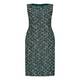 Marina Rinaldi green brocade sheath dress with optional sleeves