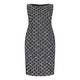 MARINA RINALDI BLACK BROCADE SHEATH DRESS WITH OPTIONAL SLEEVES
