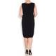 MARINA RINALDI BLACK BROCADE SHEATH DRESS WITH OPTIONAL SLEEVES
