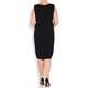 MARINA RINALDI BLACK BROCADE SHEATH DRESS WITH OPTIONAL SLEEVES