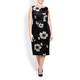 Marina Rinaldi textured floral DRESS with optional sleeves