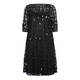 MARINA RINALDI BLACK MACRAME LACE DRESS