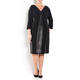 MARINA RINALDI V-NECK DRESS BLACK