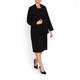 MARINA RINALDI BLACK TAILORED SHIFT DRESS OPTIONAL SLEEVE