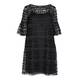 MARINA RINALDI BLACK LACE DRESS SCOOP NECK