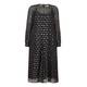 MARINA RINALDI BLACK SILK BLEND DRESS WITH GOLD DOTS