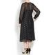 MARINA RINALDI BLACK SILK BLEND DRESS WITH GOLD DOTS