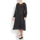 MARINA RINALDI BLACK SILK BLEND DRESS WITH GOLD DOTS