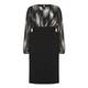 MARINA RINALDI BLACK AND METALLIC COCKTAIL DRESS