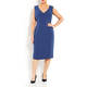 MARINA RINALDI V-NECK SHIFT DRESS OPTIONAL SLEEVE