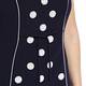 MARINA RINALDI NAVY DRESS WITH white spots and OPTIONAL SLEEVES