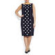 MARINA RINALDI NAVY DRESS WITH white spots and OPTIONAL SLEEVES