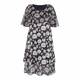 MARINA RINALDI GEORGETTE AND SATIN PEONY PRINT DRESS