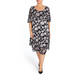 MARINA RINALDI GEORGETTE AND SATIN PEONY PRINT DRESS