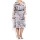 Marina Rinaldi grey silk georgette dress