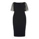 MARINA RINALDI BLACK DRESS WITH JEWEL SLEEVE EMBELLISHMENT