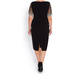 MARINA RINALDI BLACK DRESS WITH JEWEL SLEEVE EMBELLISHMENT