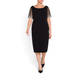 MARINA RINALDI BLACK DRESS WITH JEWEL SLEEVE EMBELLISHMENT