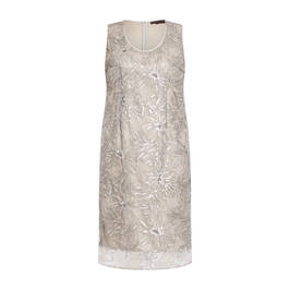 Marina Rinaldi Floral Sequin Dress Silver  - Plus Size Collection