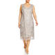 Marina Rinaldi Floral Sequin Dress Silver 