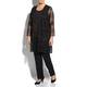 MARINA RINALDI BLACK GEOMETRIC LACE DUSTER