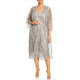 Marina Rinaldi Floral Sequin Dress Silver 