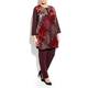 Marina Rinaldi bordeaux print silk devore blouse with camisole