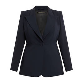 Marina Rinaldi Triacetate Blazer Jacket Navy  - Plus Size Collection